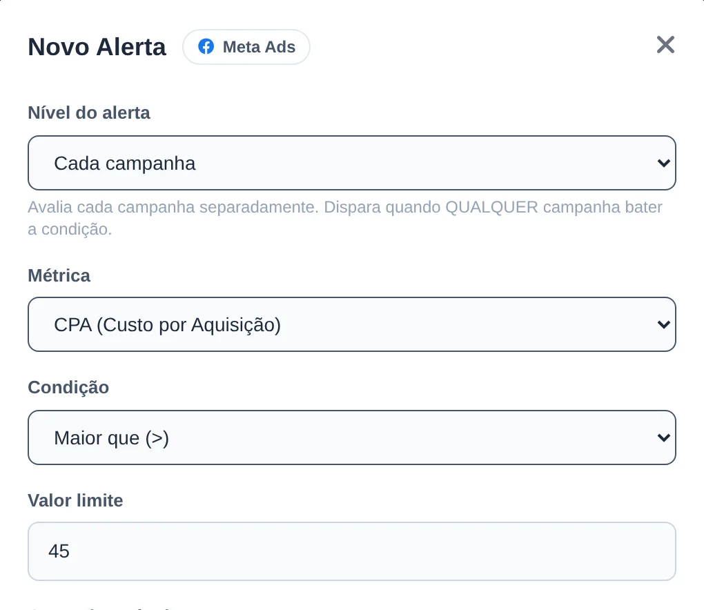 Escolha o que vigiar