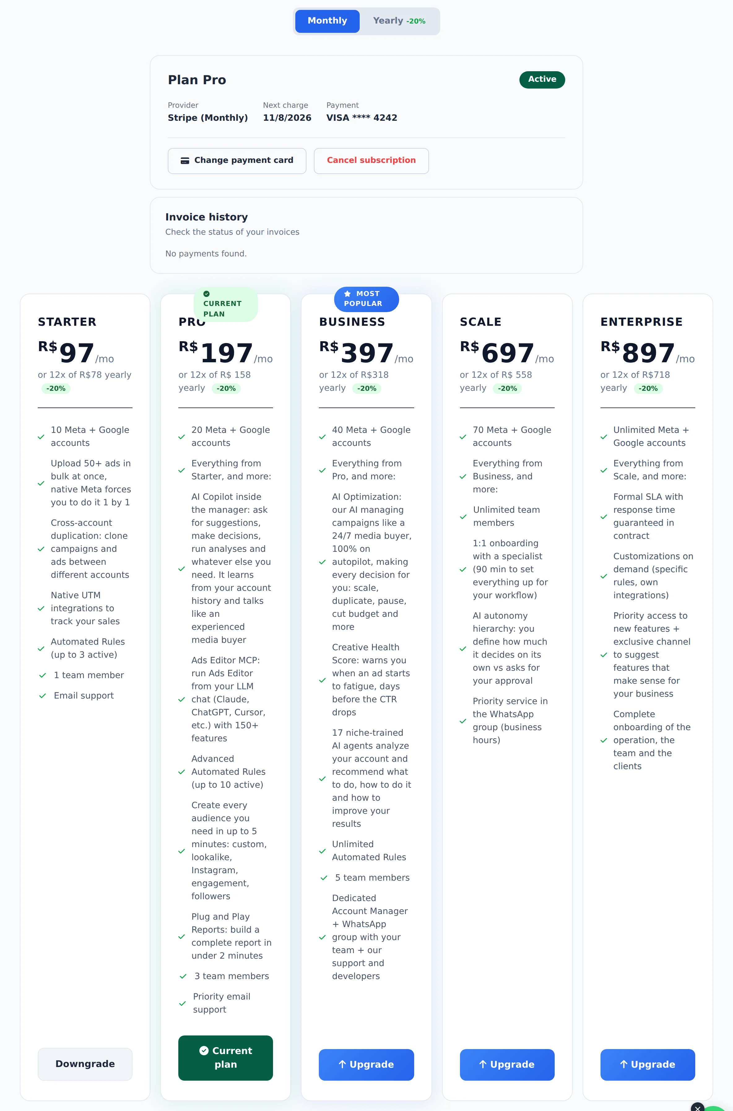 Compare and change plans