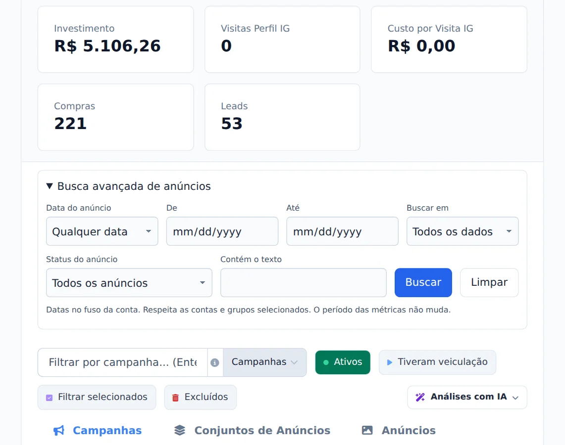 Abra a busca avançada