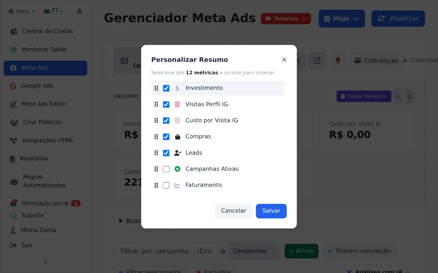 Escolha os cartões do resumo