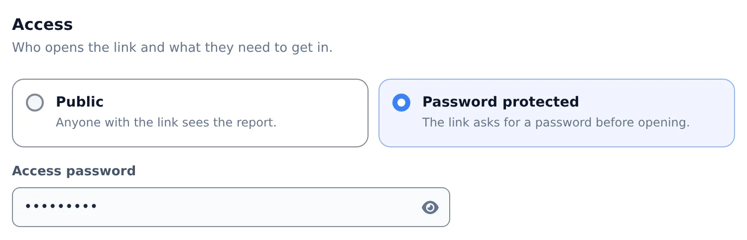 Ask for a password