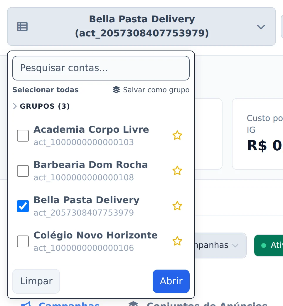 Marque as contas