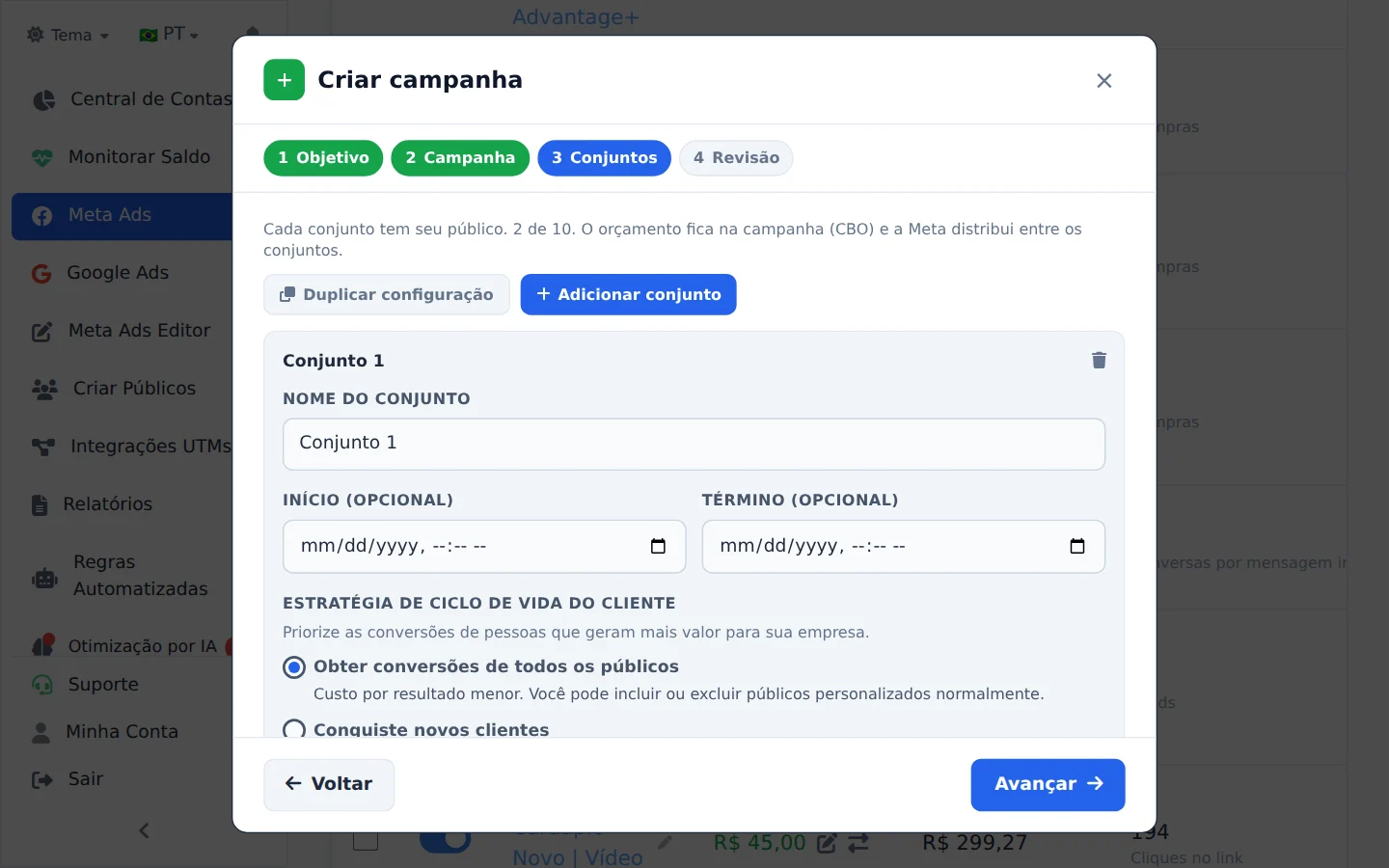 Monte os conjuntos