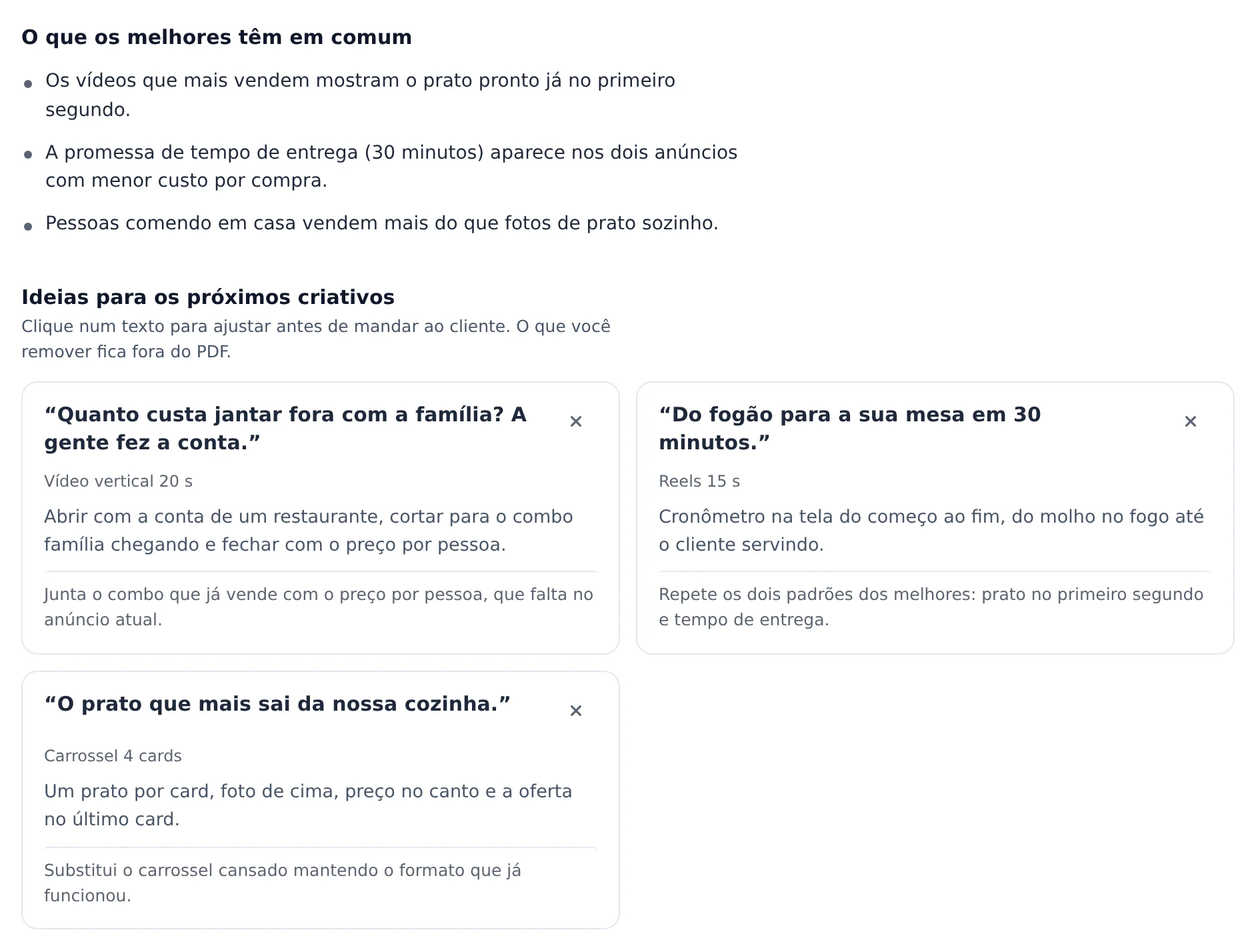 Use os padrões e as ideias
