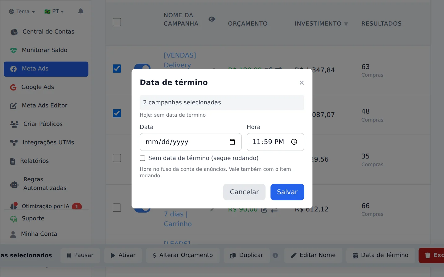 Abra Data de Término