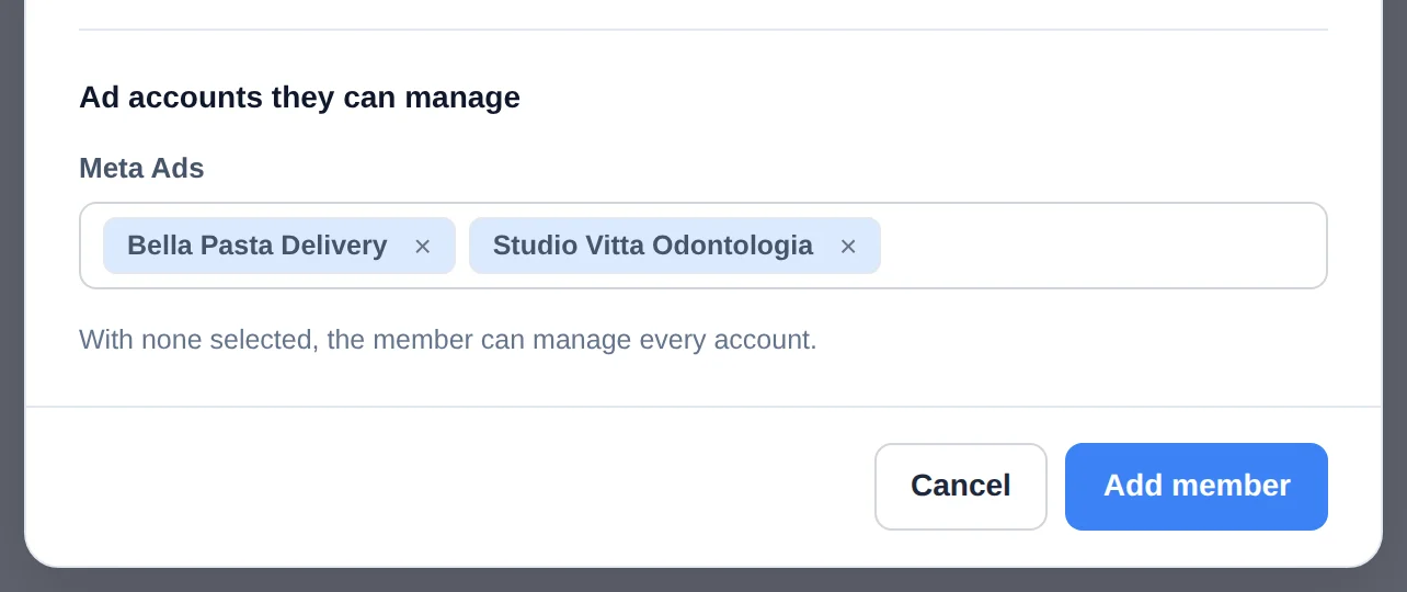Restrict the accounts and save