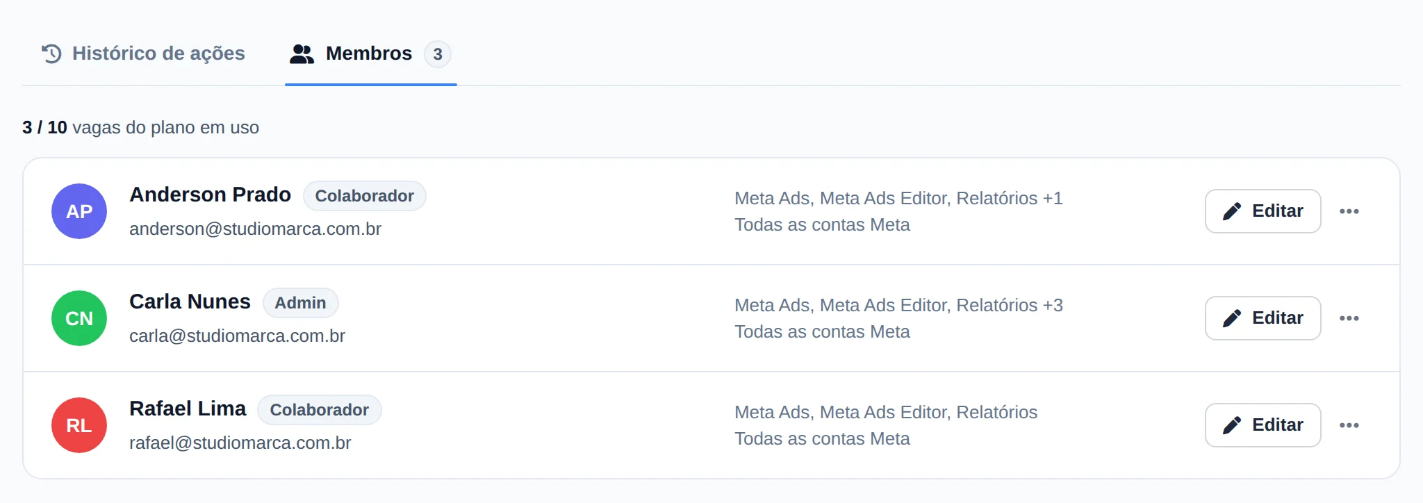 Passe o acesso