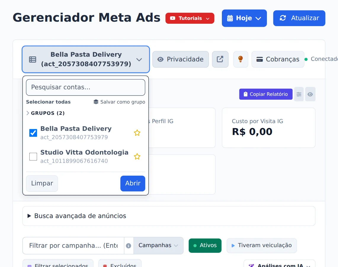 Escolha a conta