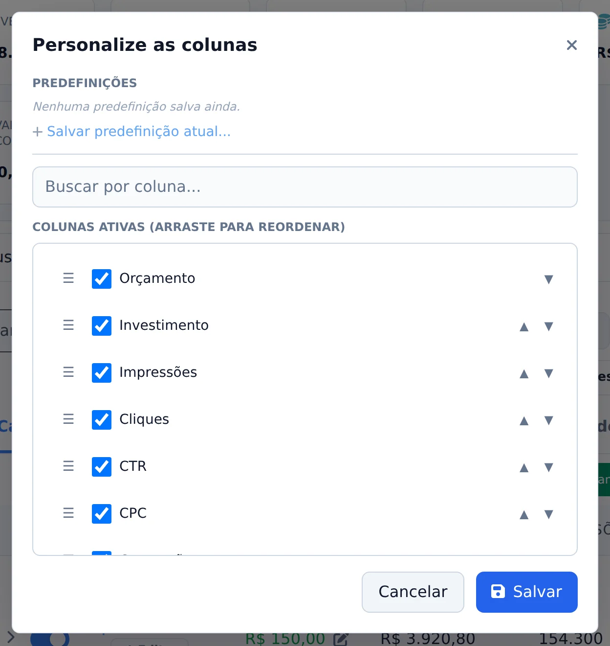 Escolha e ordene