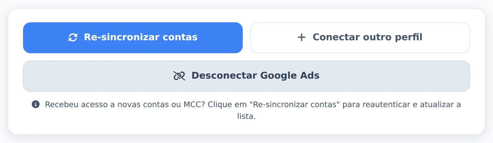 Re-sincronize quando precisar