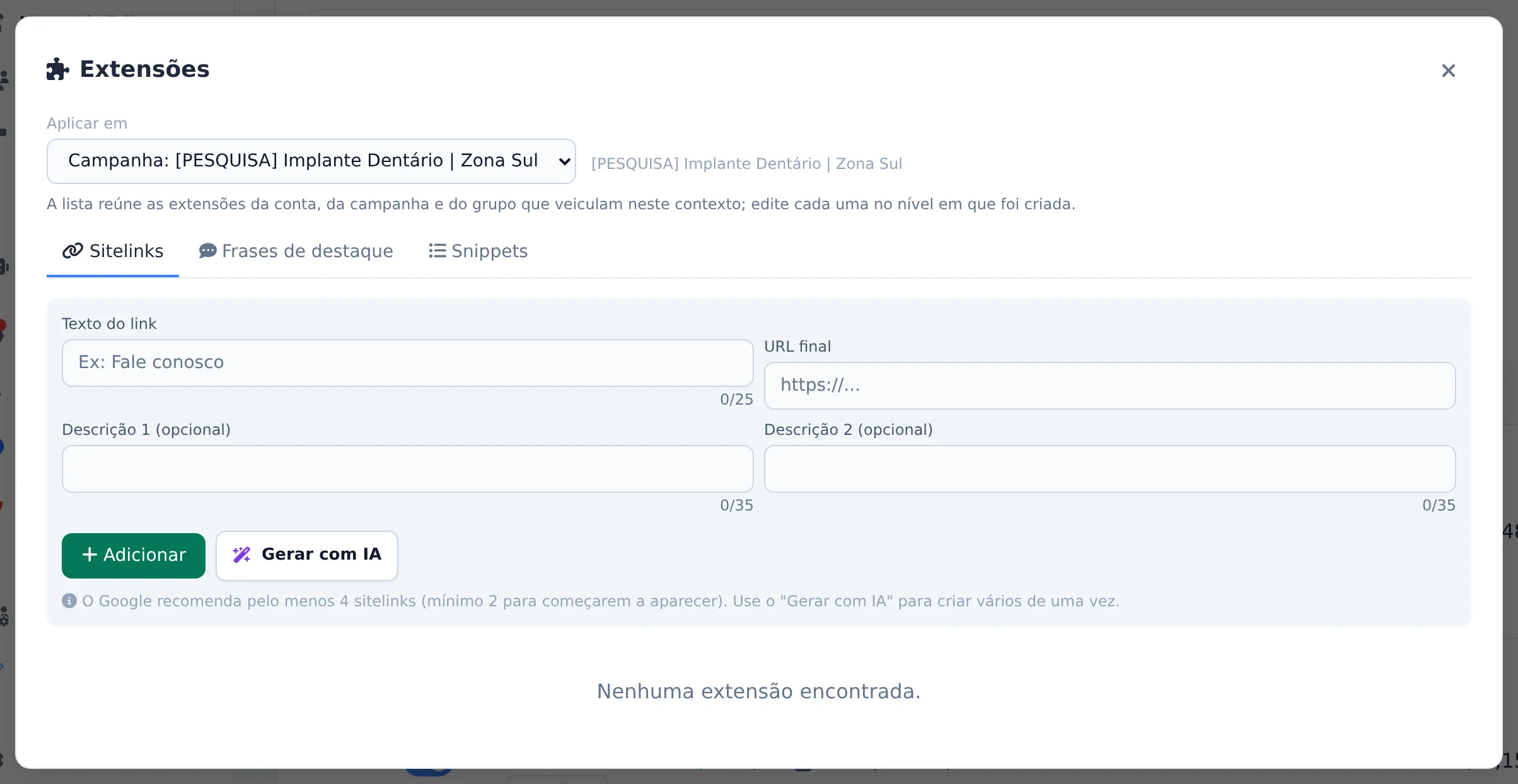 Abra Extensões
