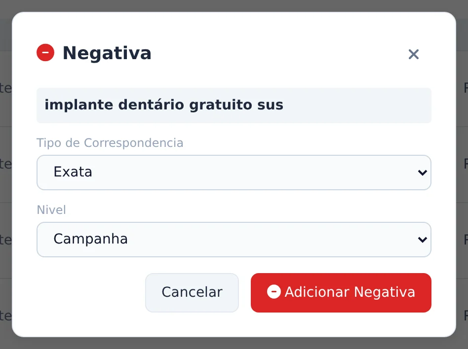 Negative o que não vende