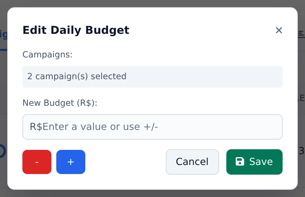 Change the budget