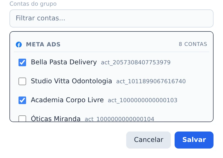 Marque as contas