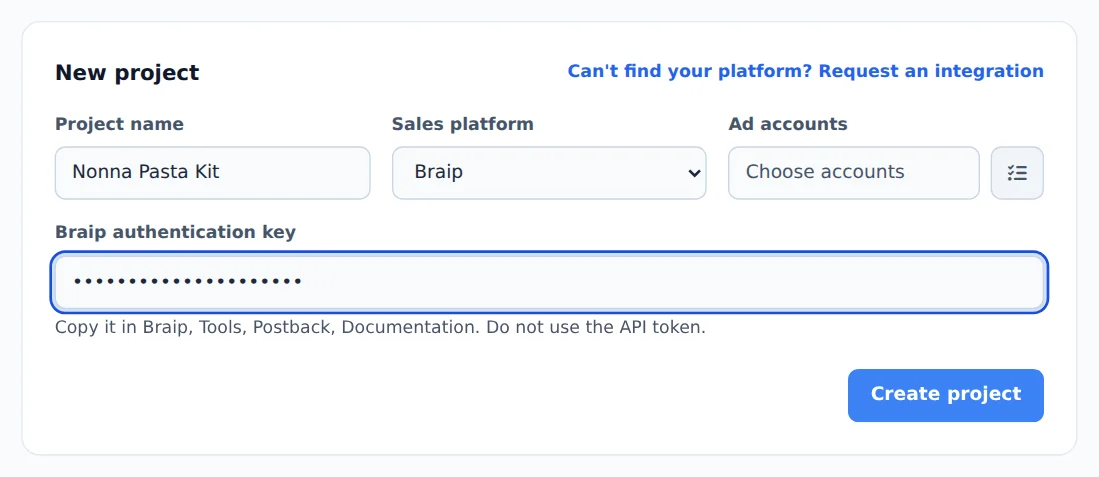 Name, platform and key