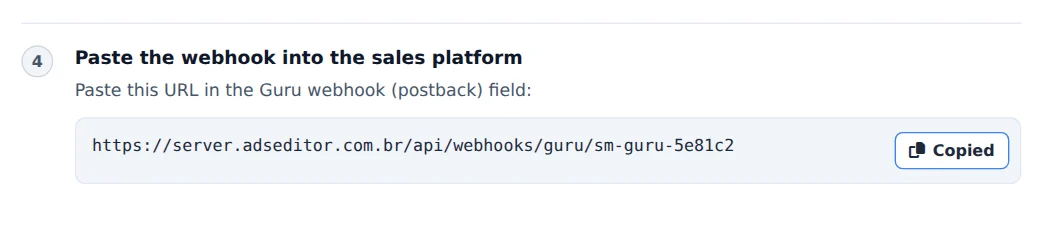 Copy the webhook URL