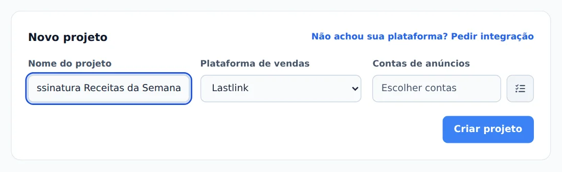Nome e plataforma