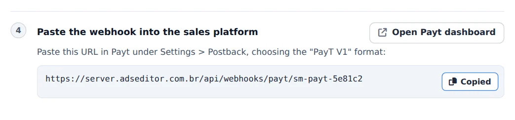 Copy the webhook URL