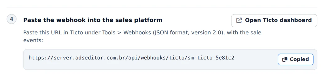 Copy the webhook URL