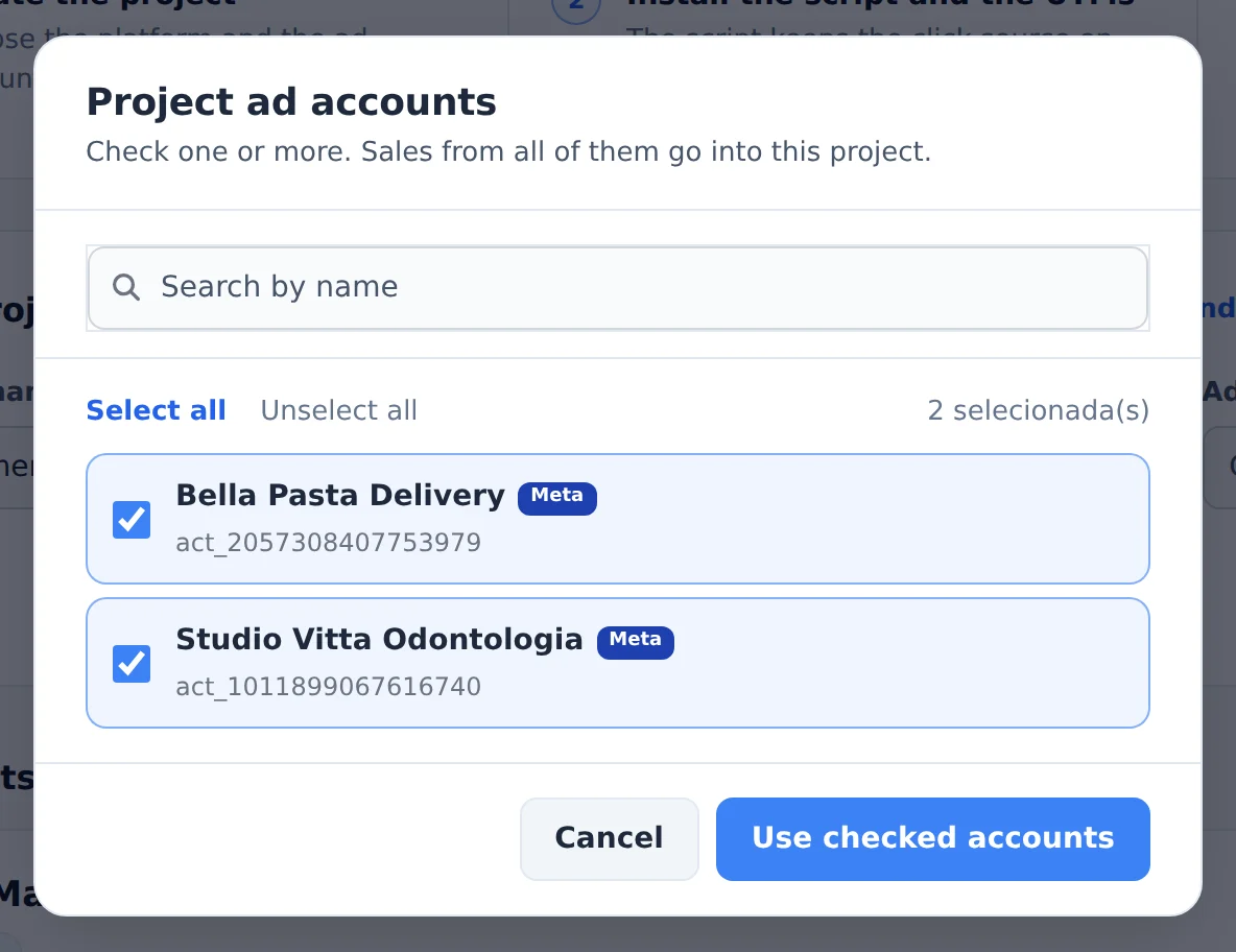 Choose the accounts