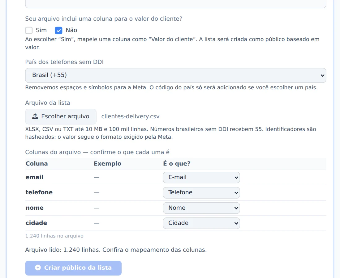 Escolha o arquivo