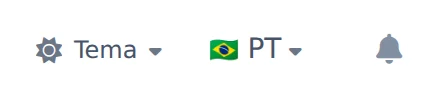 Tema, idioma e notificações
