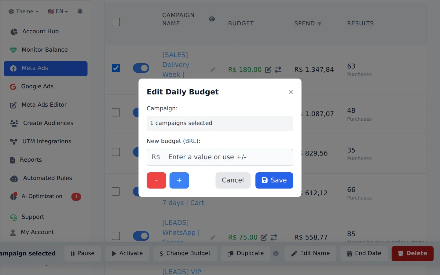 Open Change Budget