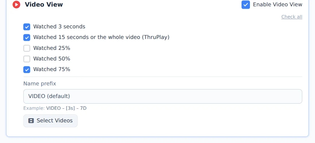 Turn on Video View