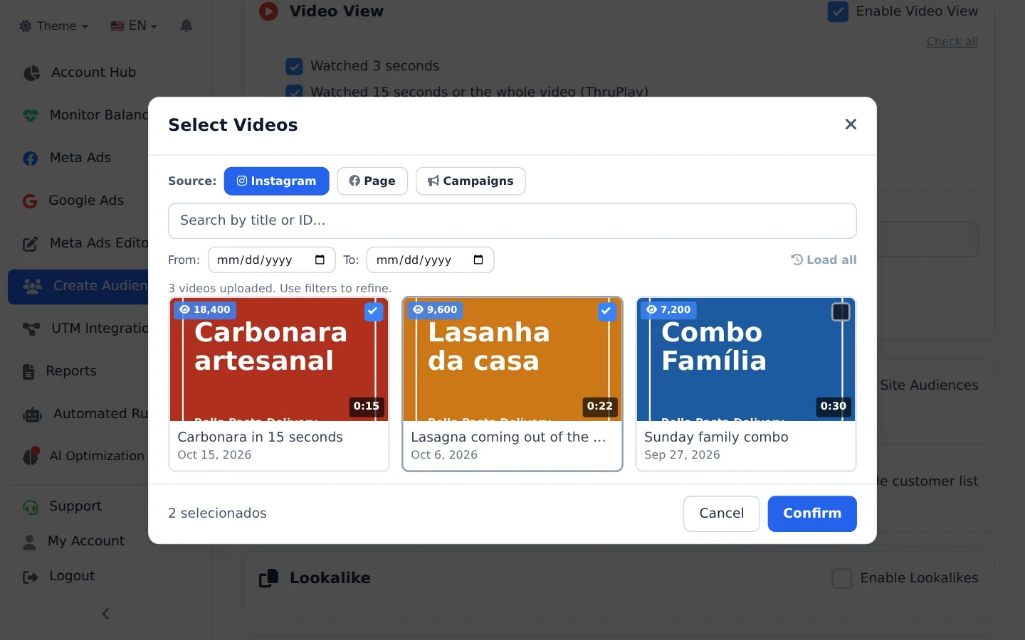 Pick the videos