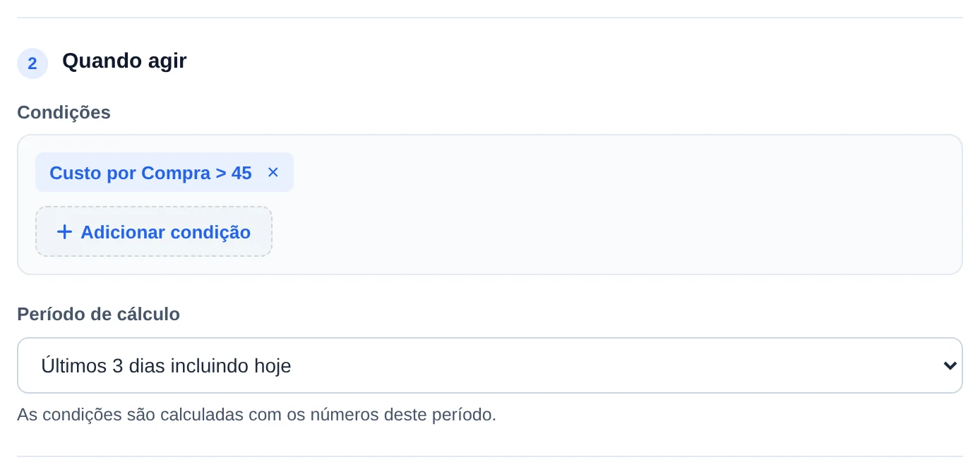 Monte a condição