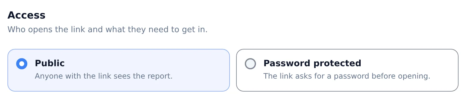 Set access and create it