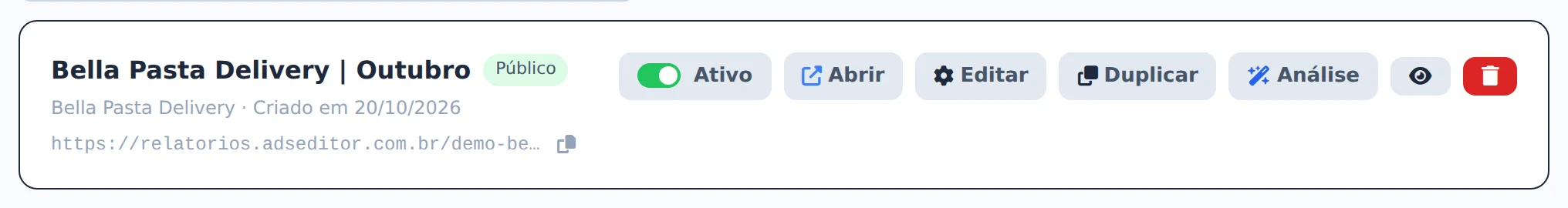 Envie o link ao cliente