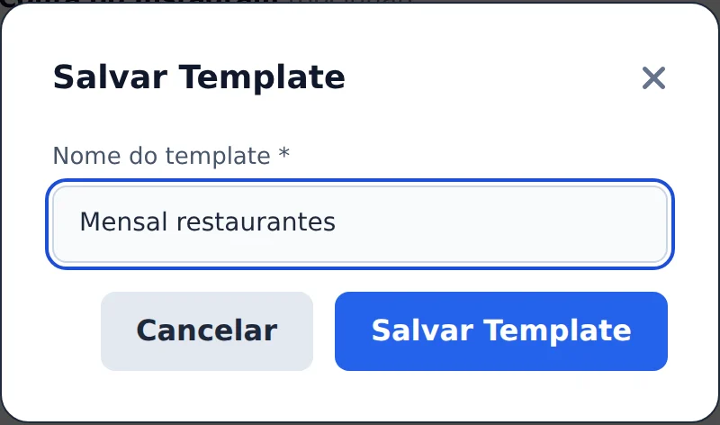 Salve o seu template