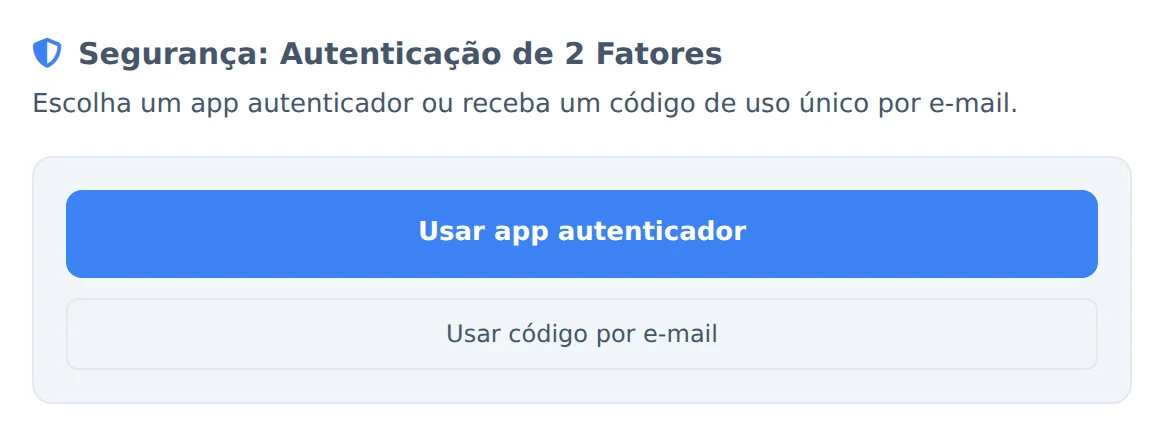 Escolha o método