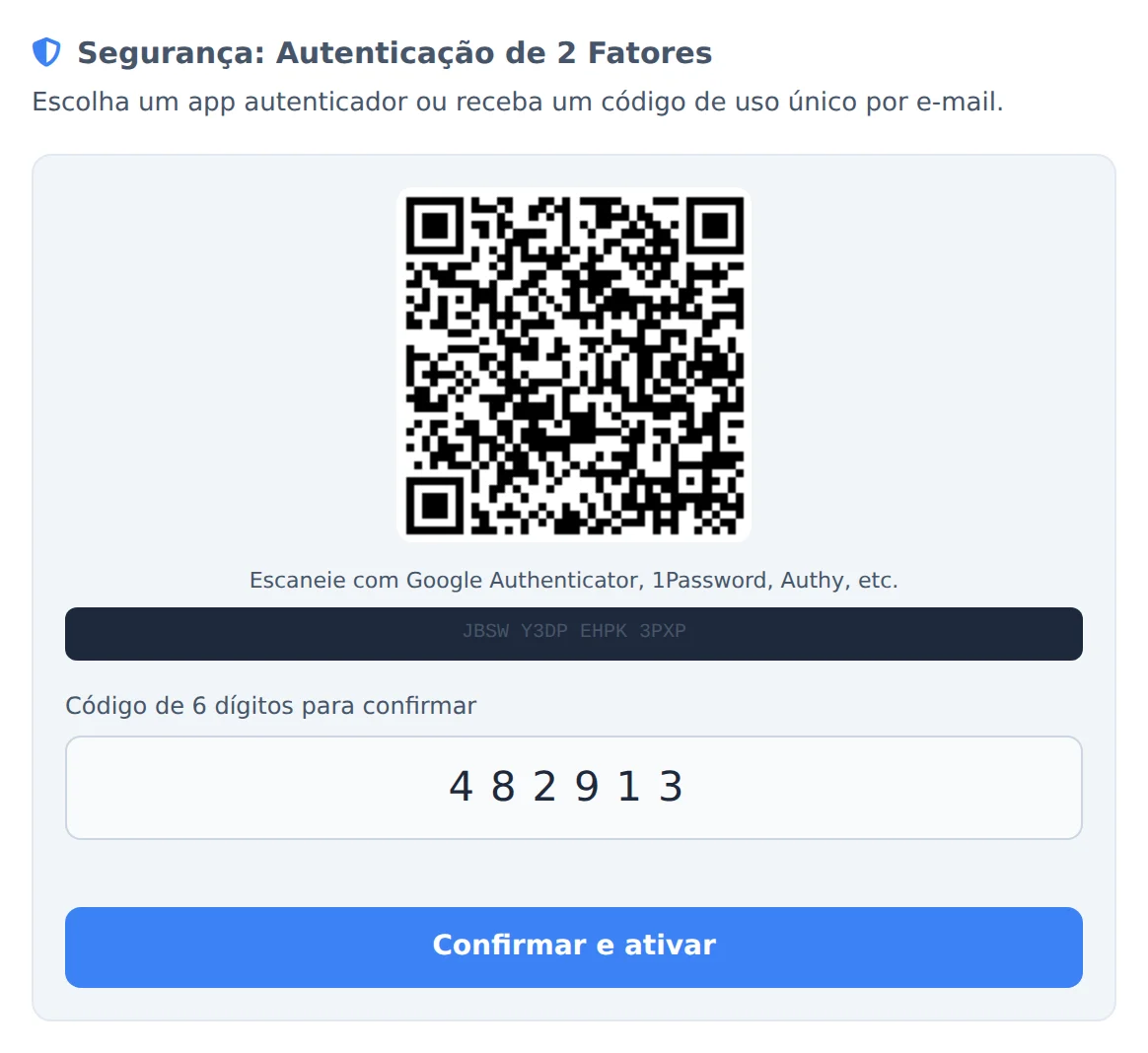 Leia o QR e confirme
